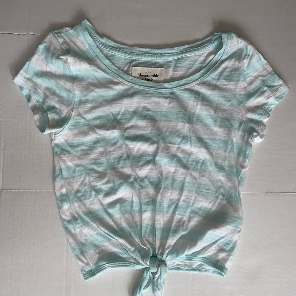 Stripped, tied crop top